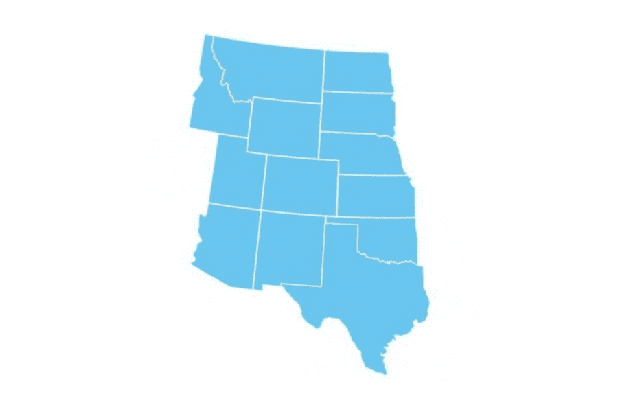 Mountain west US region blue graphic map