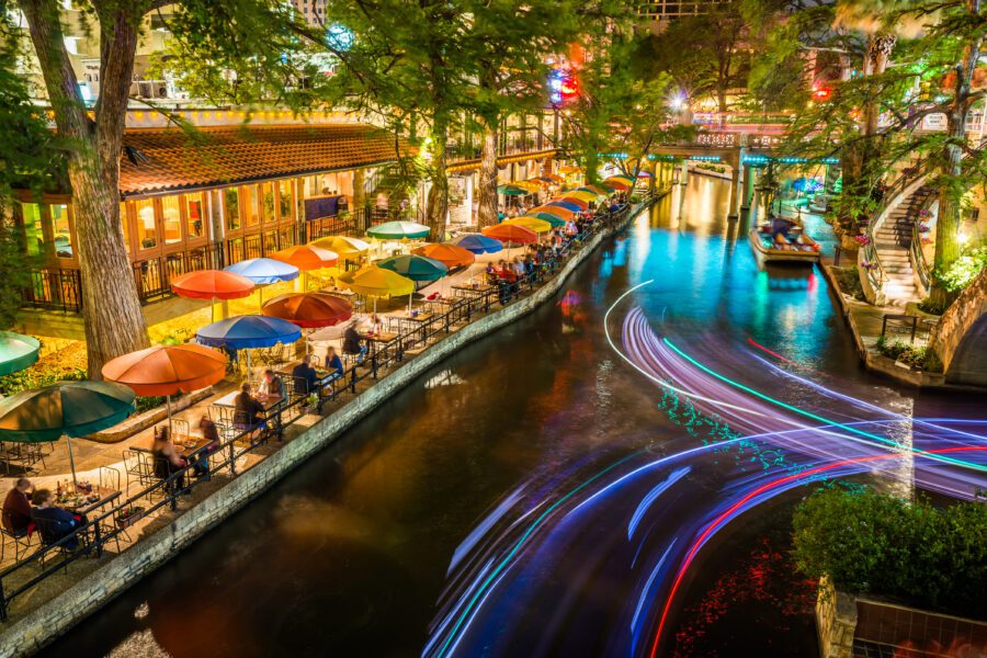 San Antonio river walk long exposure nighttime