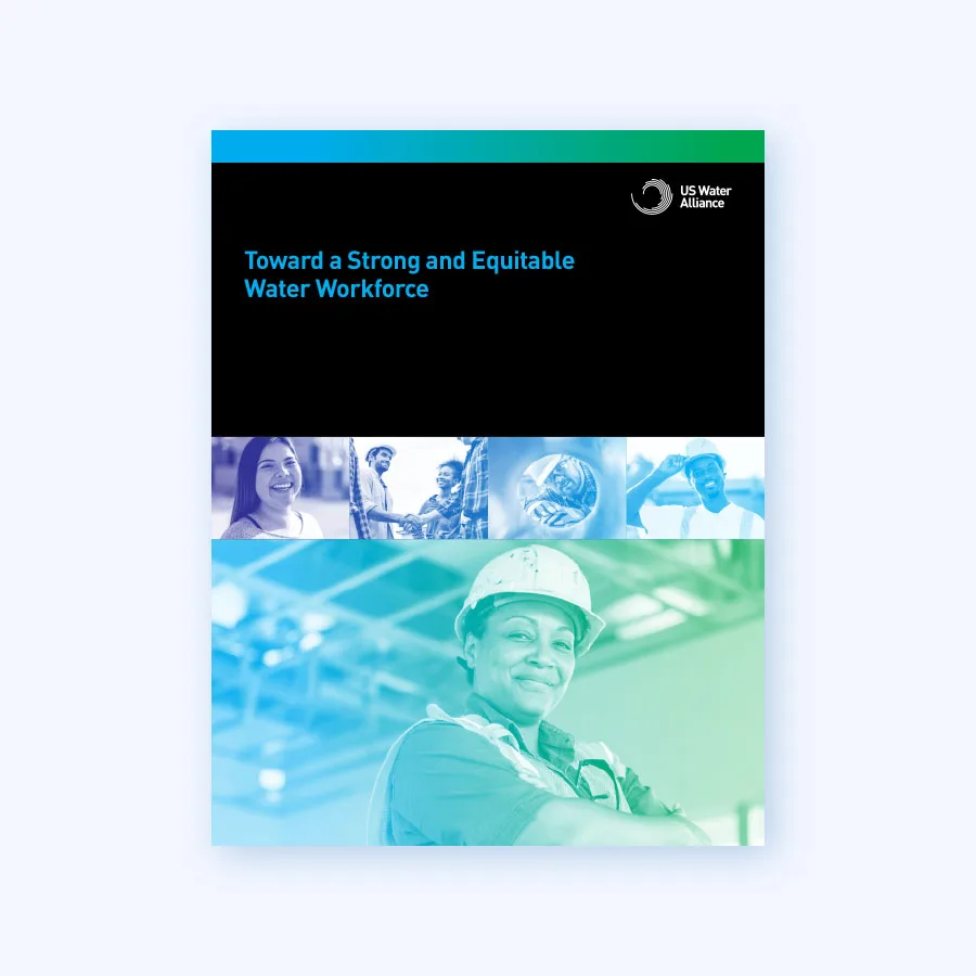 Thumbnail cover image report workforce water green and blue gradients