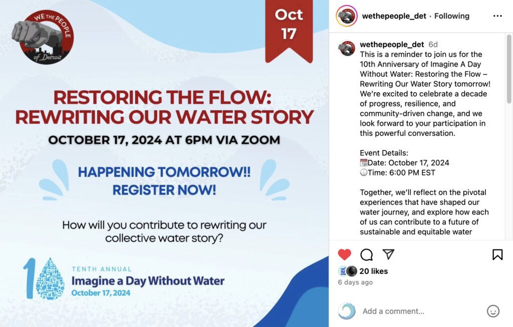 Imagine a Day Without Water 2024 We the People of Detroit