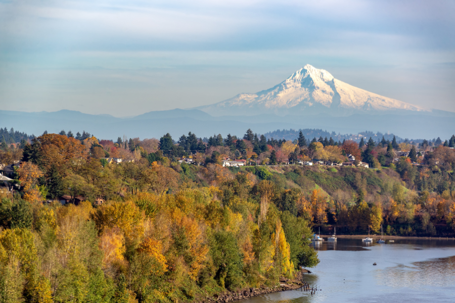 Portland, Oregon with Mount Hood